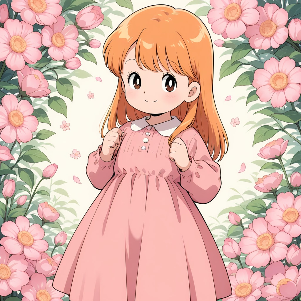 国民漫画風「花と美少女」 | の人気AIイラスト・グラビア