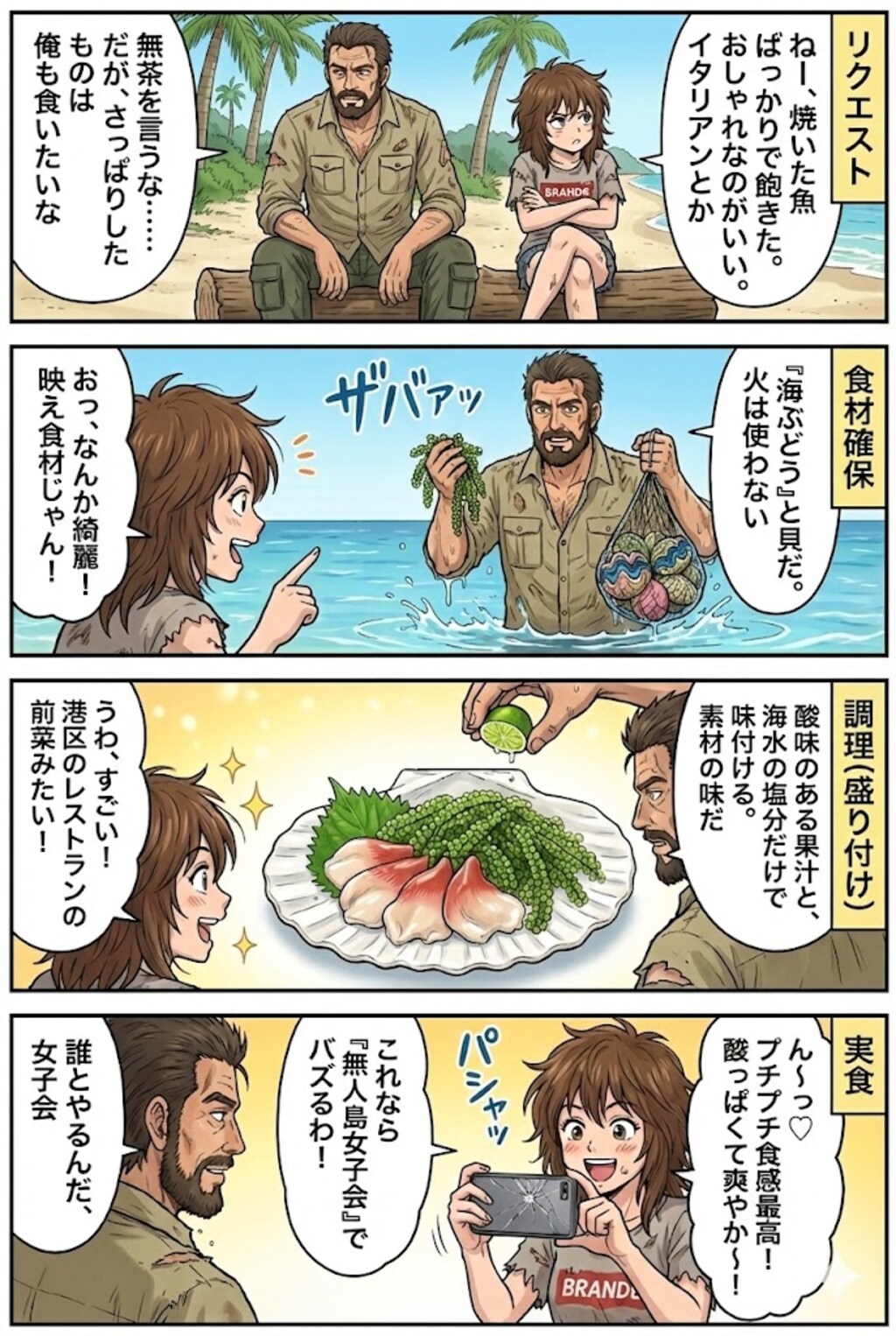 無人島でわからせられるメスガキ漫画　おまけシーン集