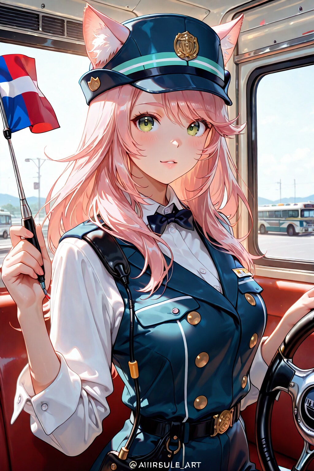 ねぇねぇ✨あたしとケモミミバスツアーしない❓🐱🏳️ | の人気AIイラスト・グラビア