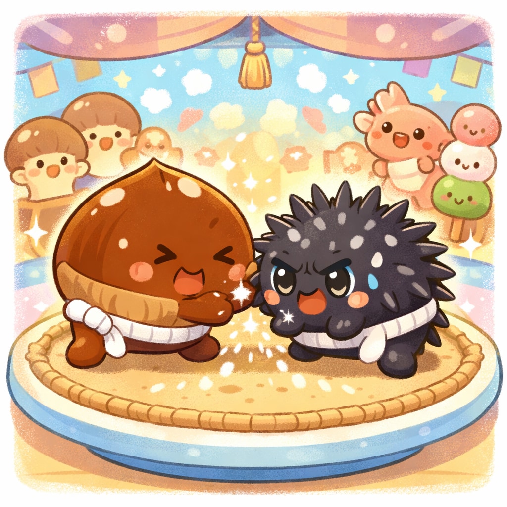 クリとウニの相撲 | の人気AIイラスト・グラビア