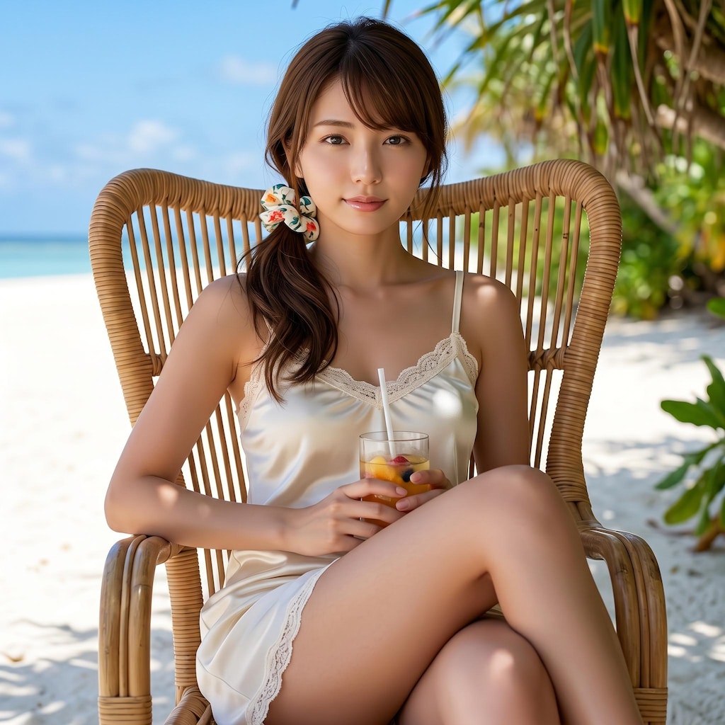 リゾートビーチで
