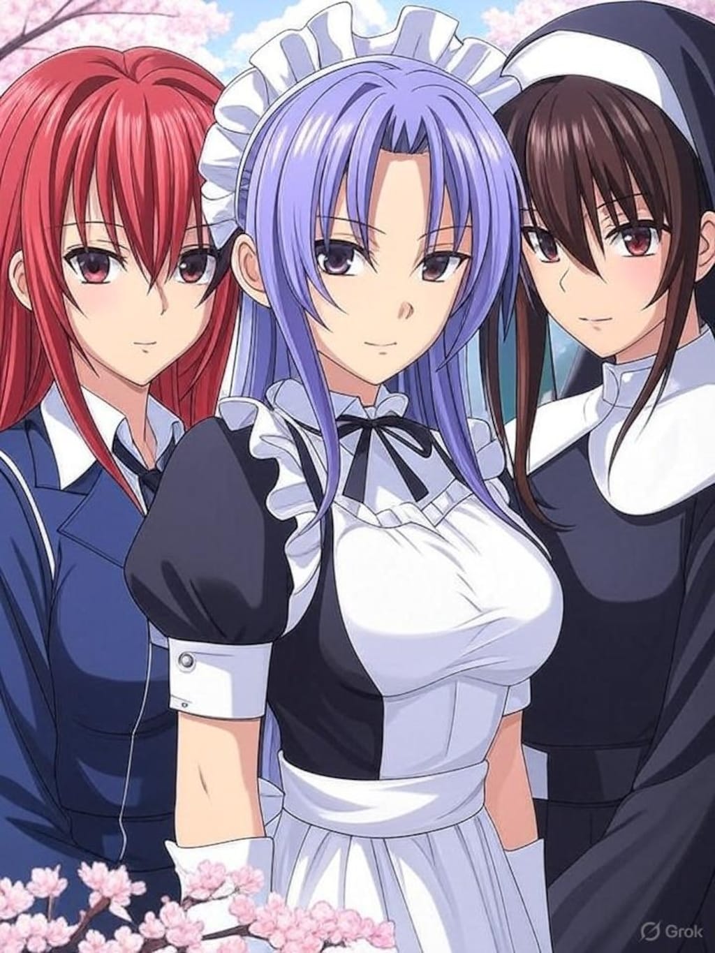 Grokで生成したギャルゲー風の美女達