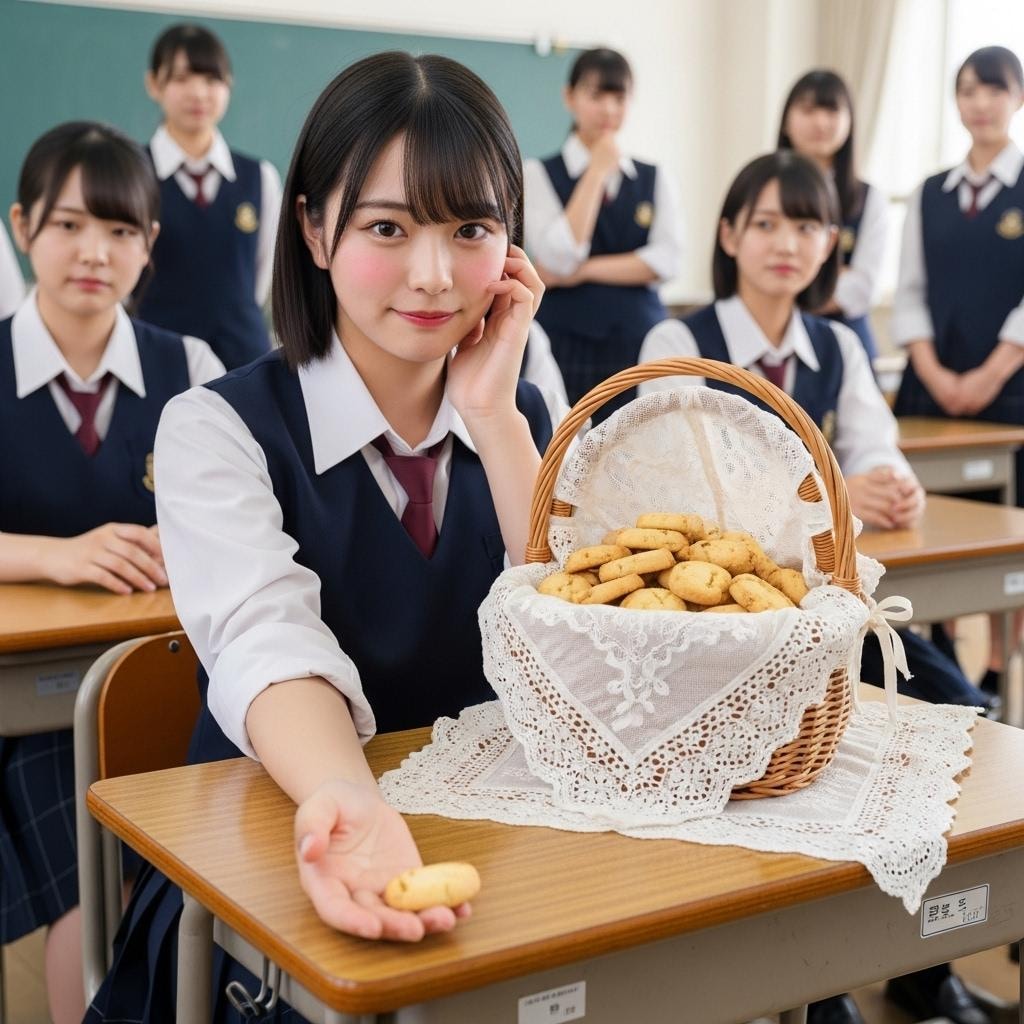 クッキー焼いてみたの。ちょっと形は悪いんだけど…、