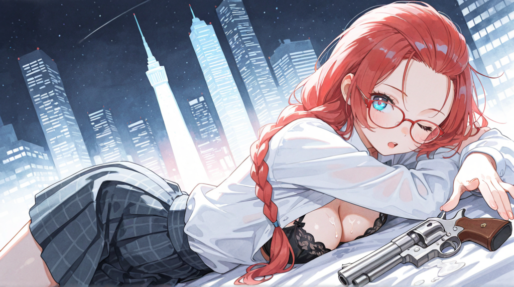 裸の銃を持つ女