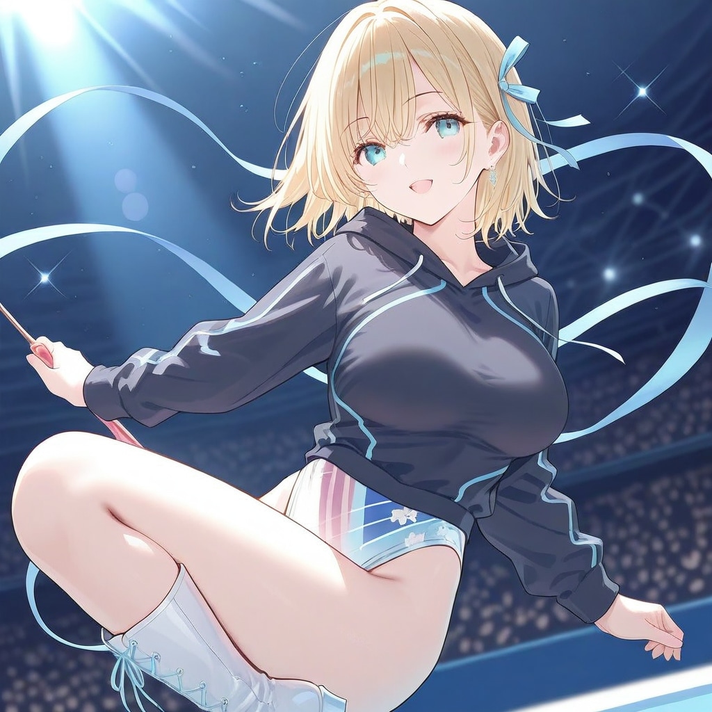 金髪ショート新体操美少女