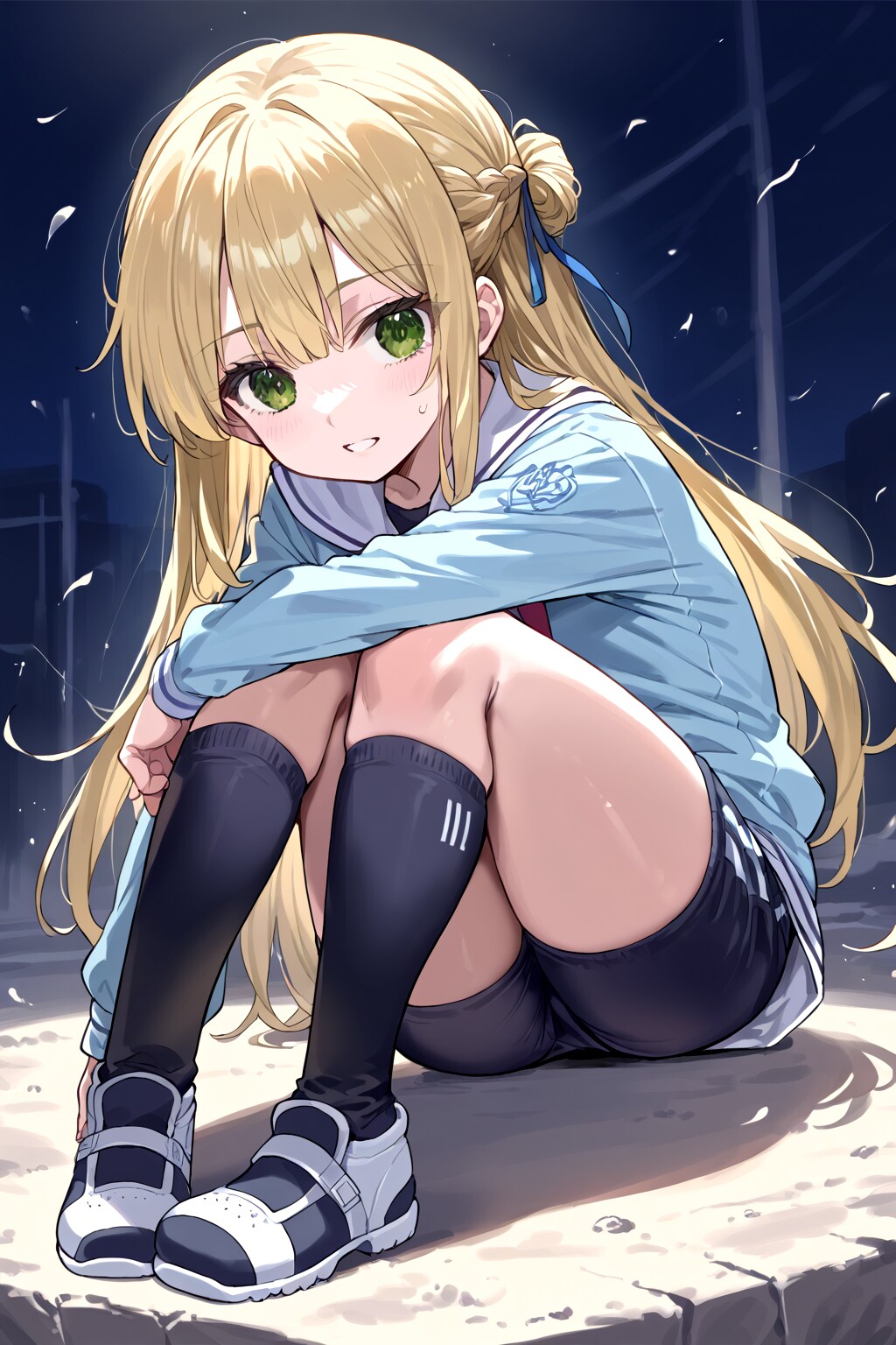 座ってる女の子