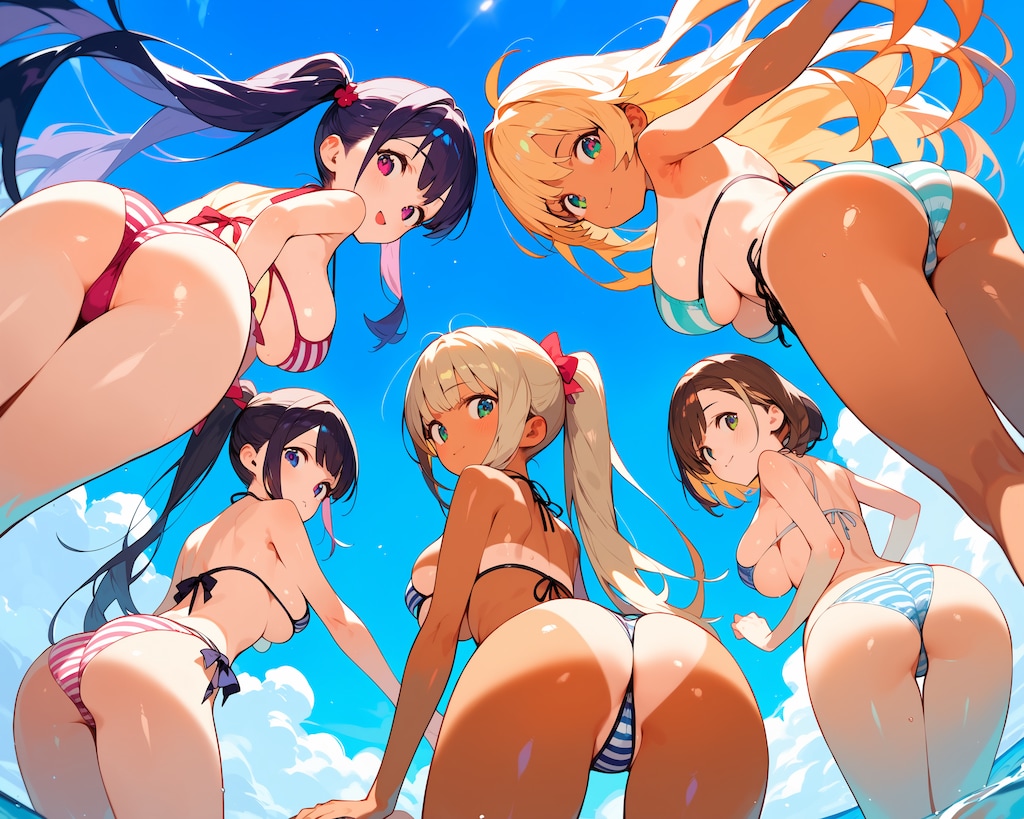 マイクロビキニのお尻たち♪
