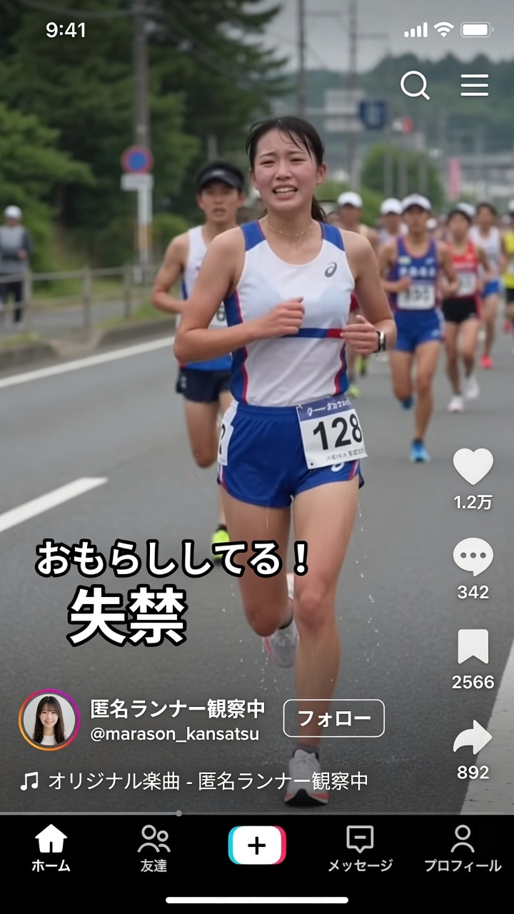 おもらしランナー（ショート動画風）