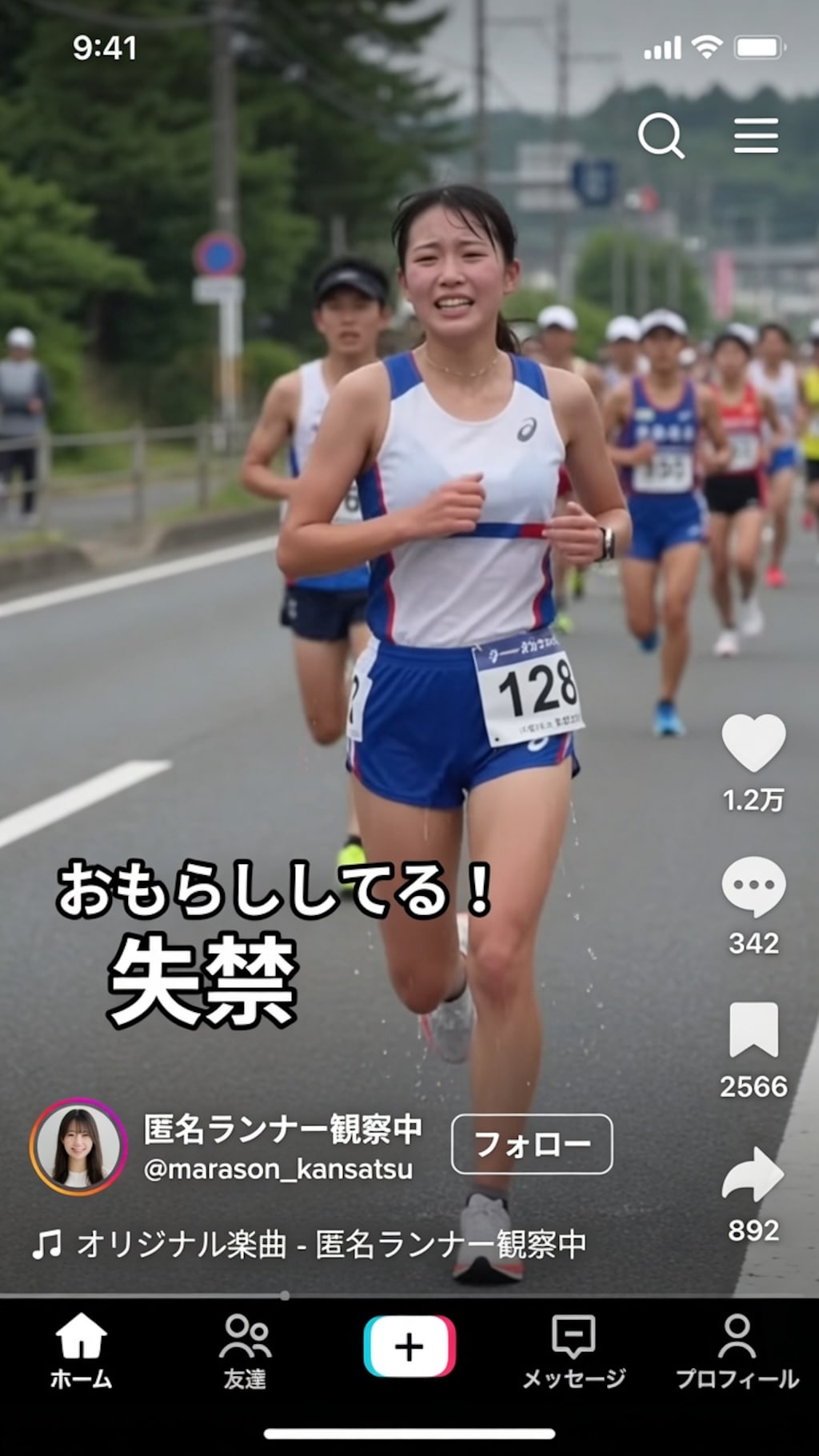 おもらしランナー（ショート動画風）