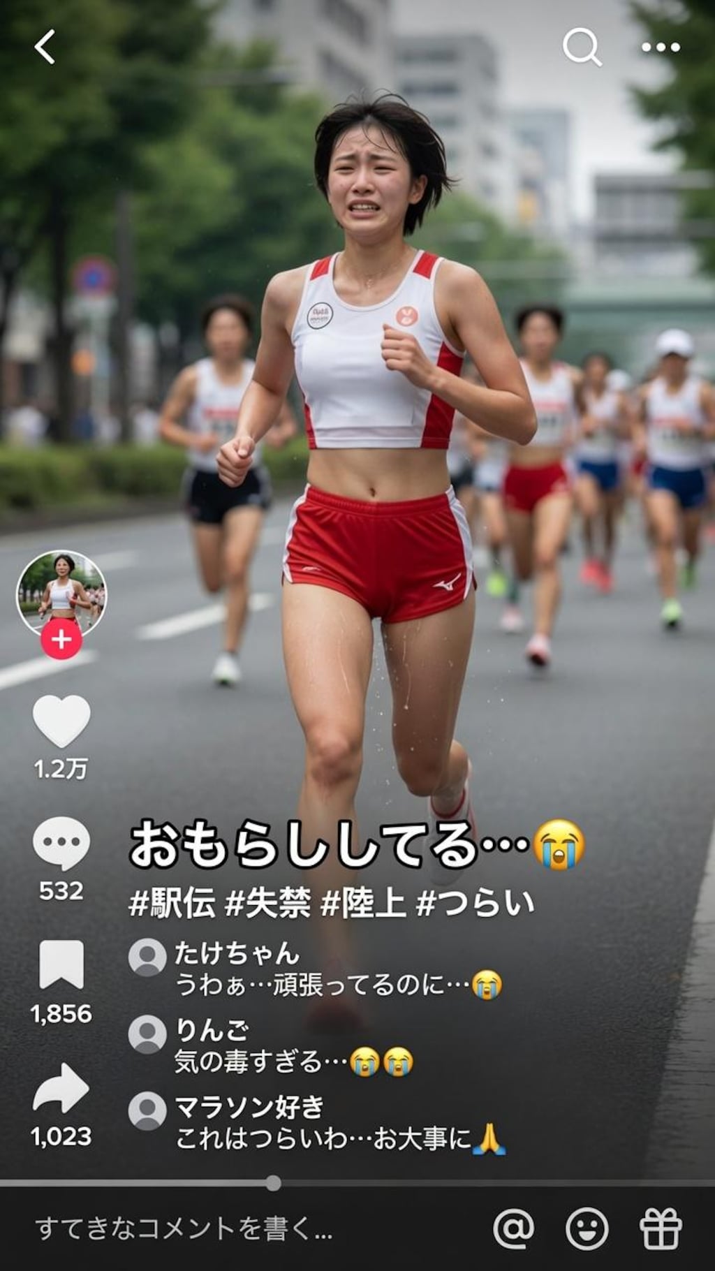 おもらしランナー（ショート動画風）