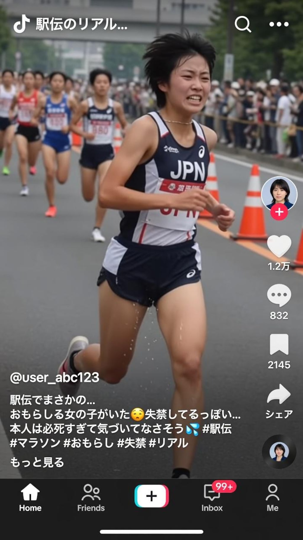おもらしランナー（ショート動画風）