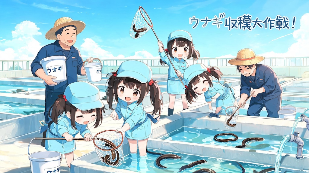 養殖ウナギの収穫体験！１