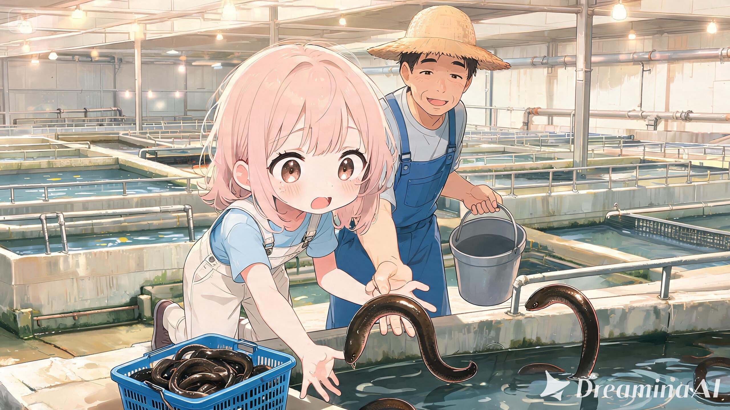 養殖ウナギの収穫体験！１