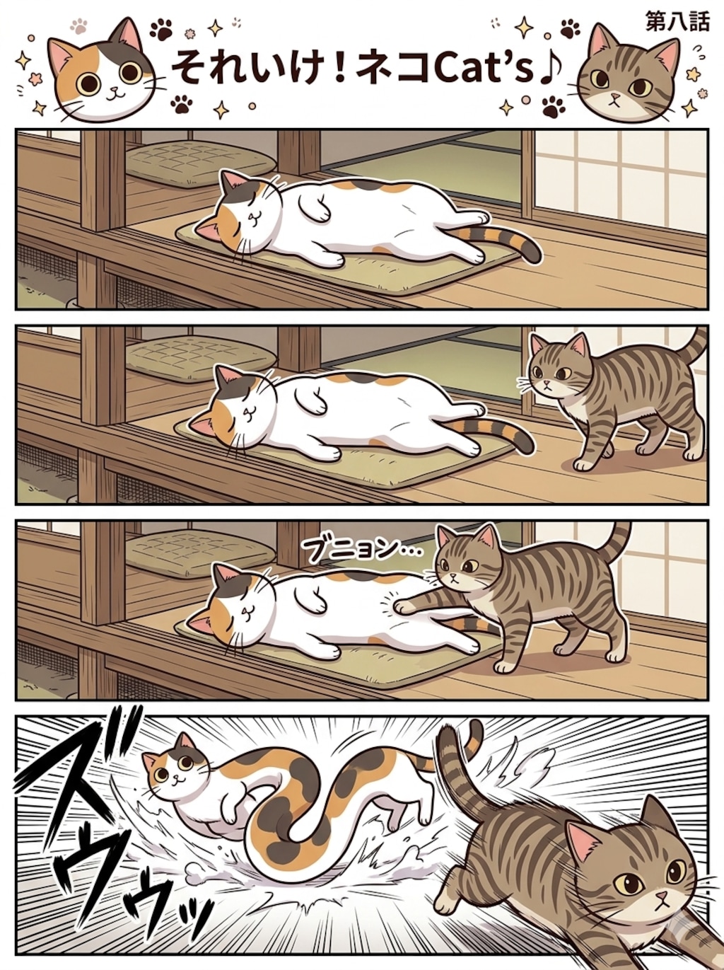 【8話】それいけ！ネコCat's♪(４コマ漫画)