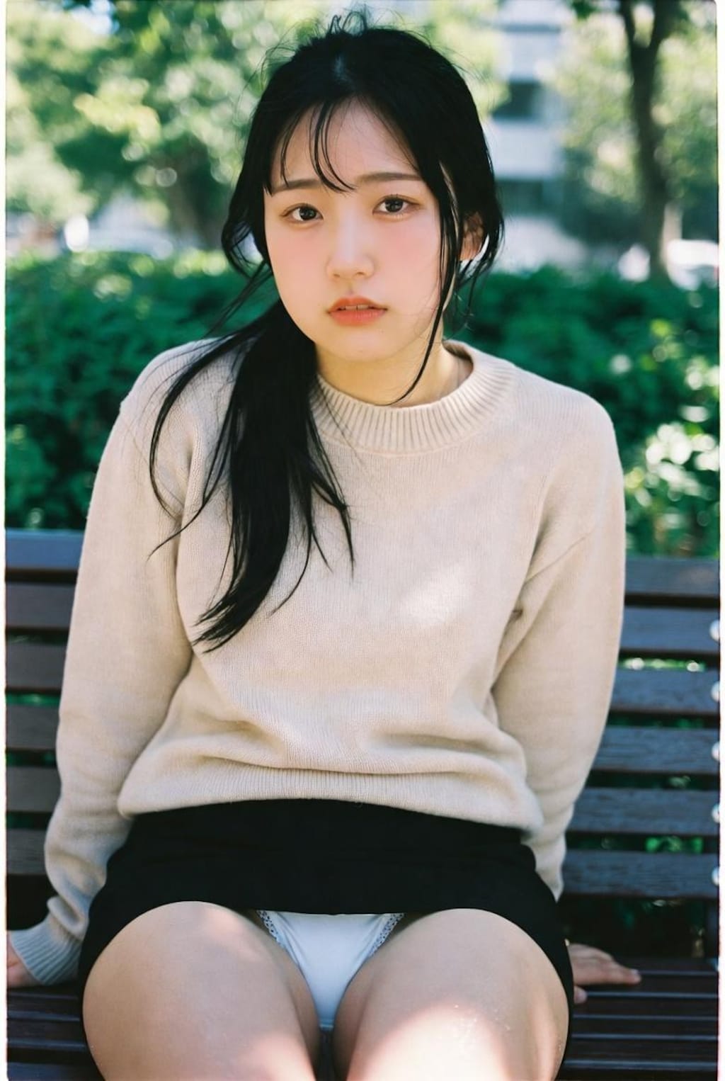 公園女子大生パンチラ①