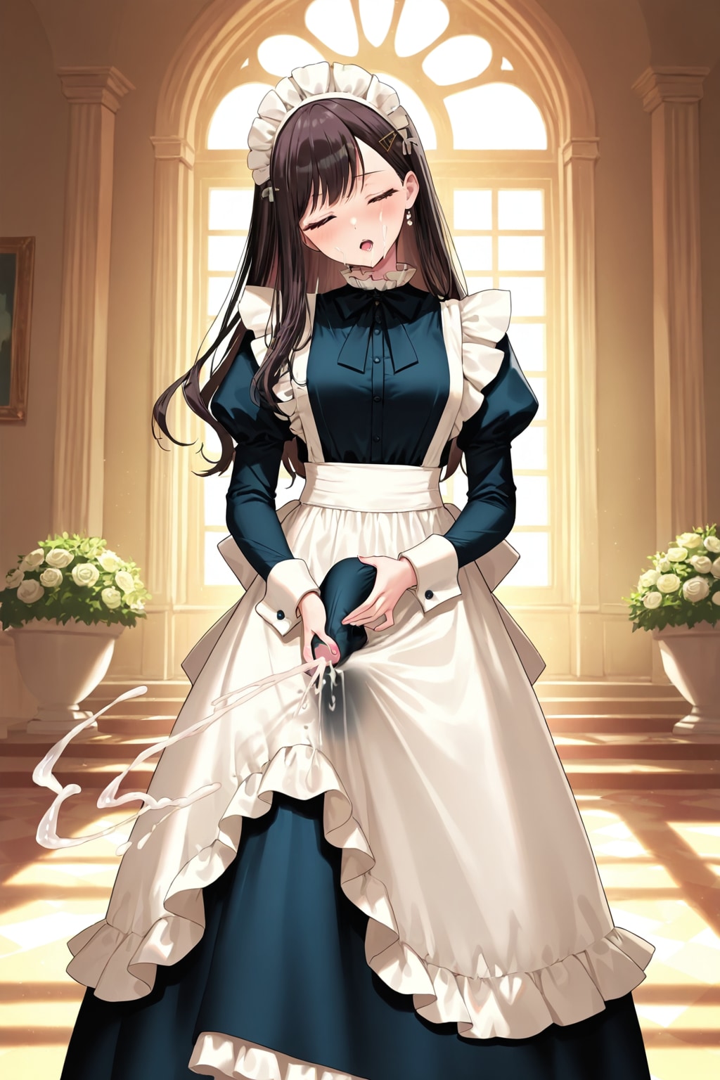 A maid who can turn into a futanari to pleasure herself