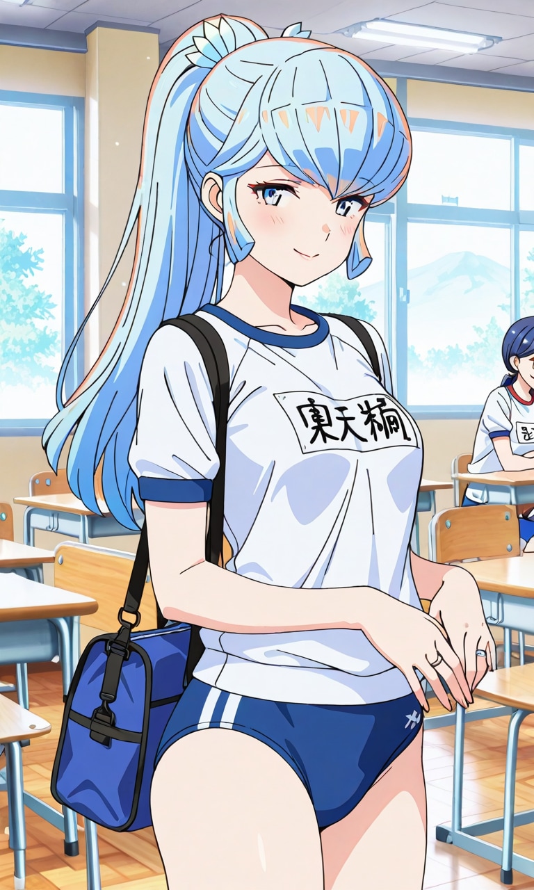 教室でのおユキさんのブルマ