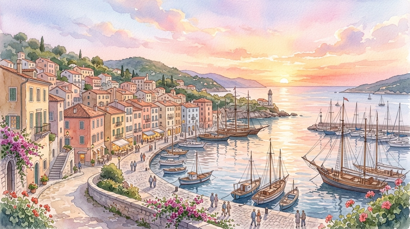 港の夕日 | の人気AIイラスト・グラビア