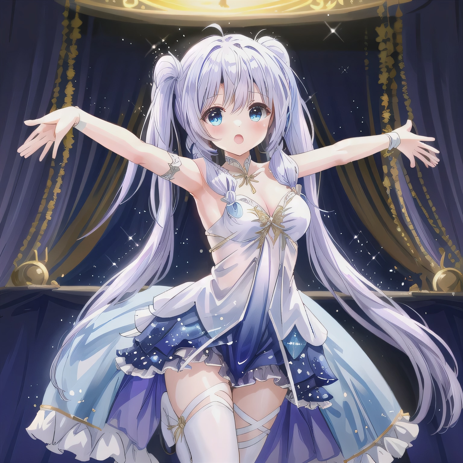 紫髪ロングで演劇の少女７ | の人気AIイラスト・グラビア