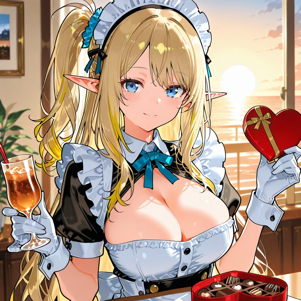 ユーザー企画【バレンタインデー】エルフメイドさん | の人気AIイラスト・グラビア