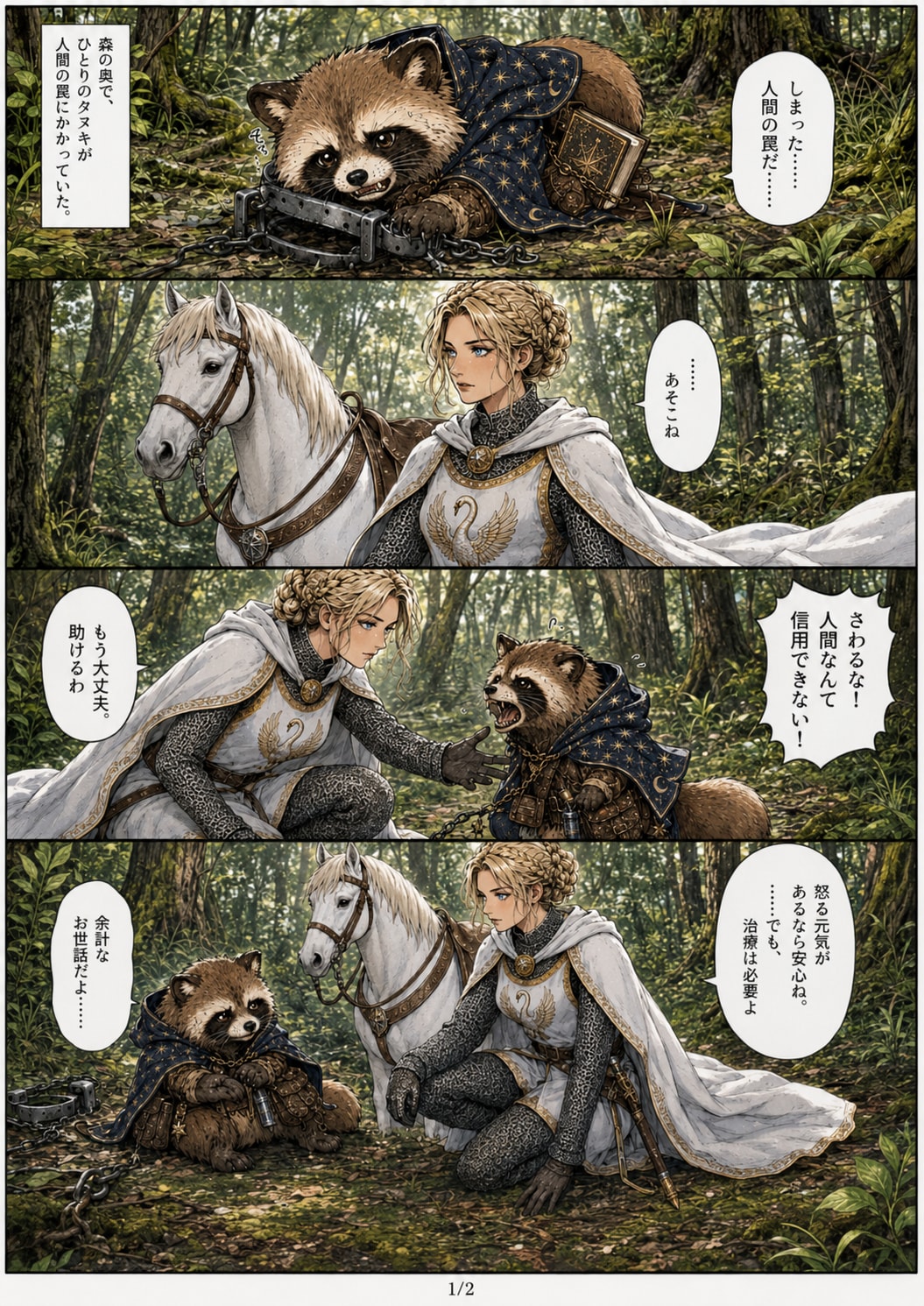 白鳥の騎士とタヌキ | の人気AIイラスト・グラビア