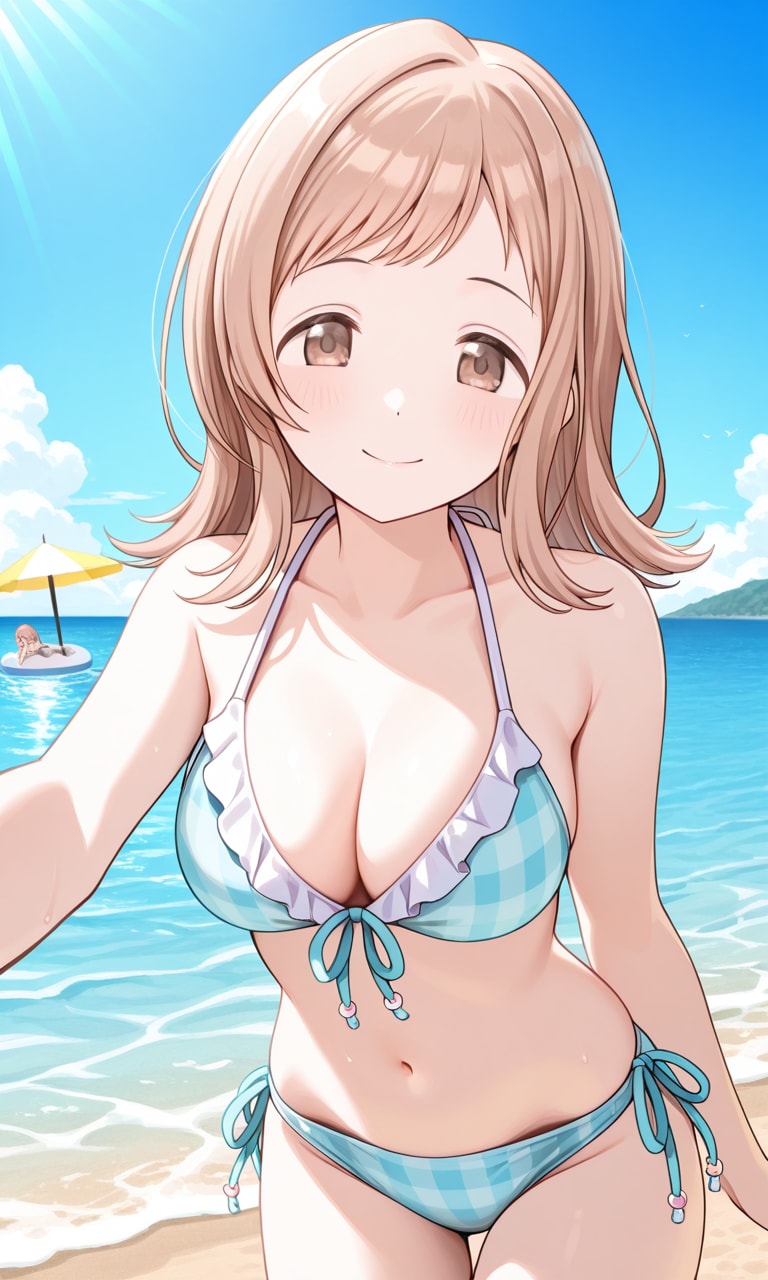 Pix LoRAでビキニ姿の真乃ちゃん👙🏖️❤️