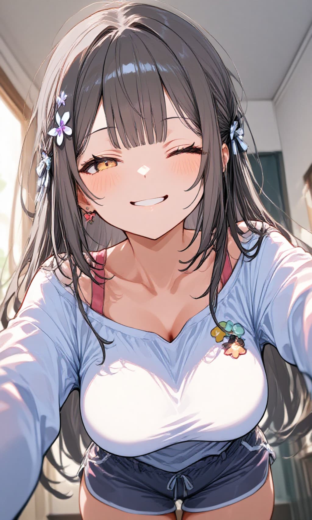 笑顔で寄り添う