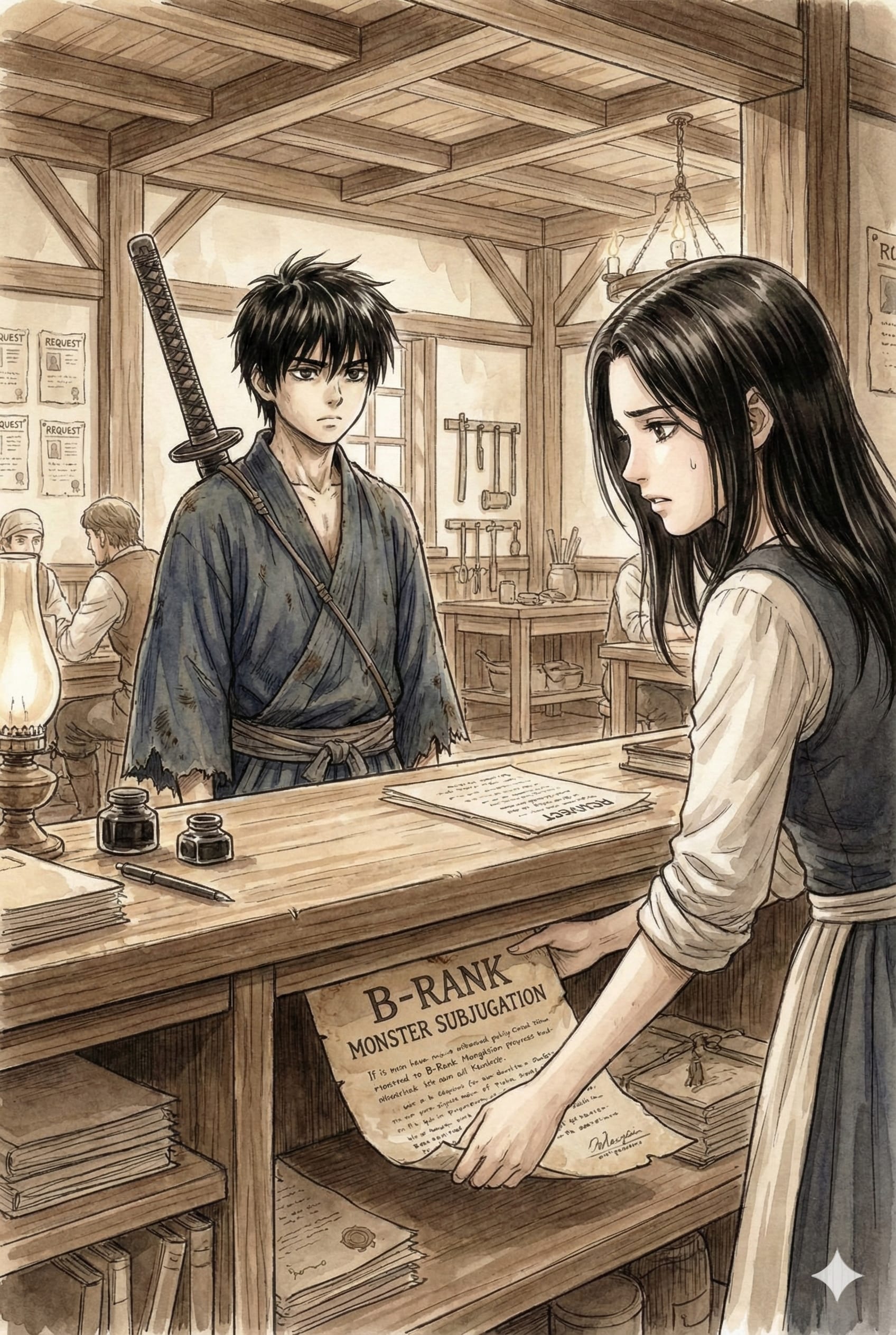 特に深く〜のやつ。優しい嘘と残酷な嘘。「こんな田舎に高難易度クエストはないの…」「俺たちが連れてってやるよ」 | の人気AIイラスト・グラビア