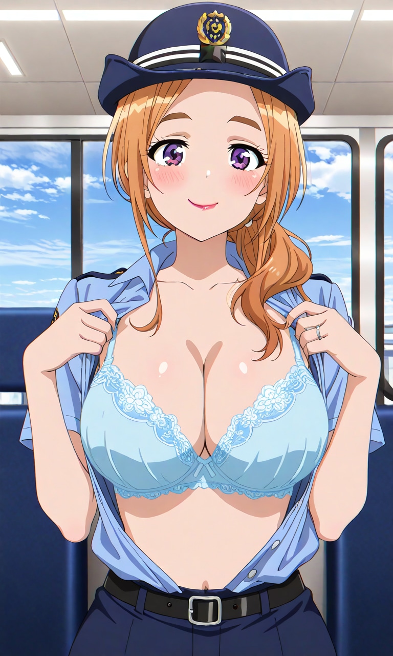 万里さんの婦警さんの脱衣