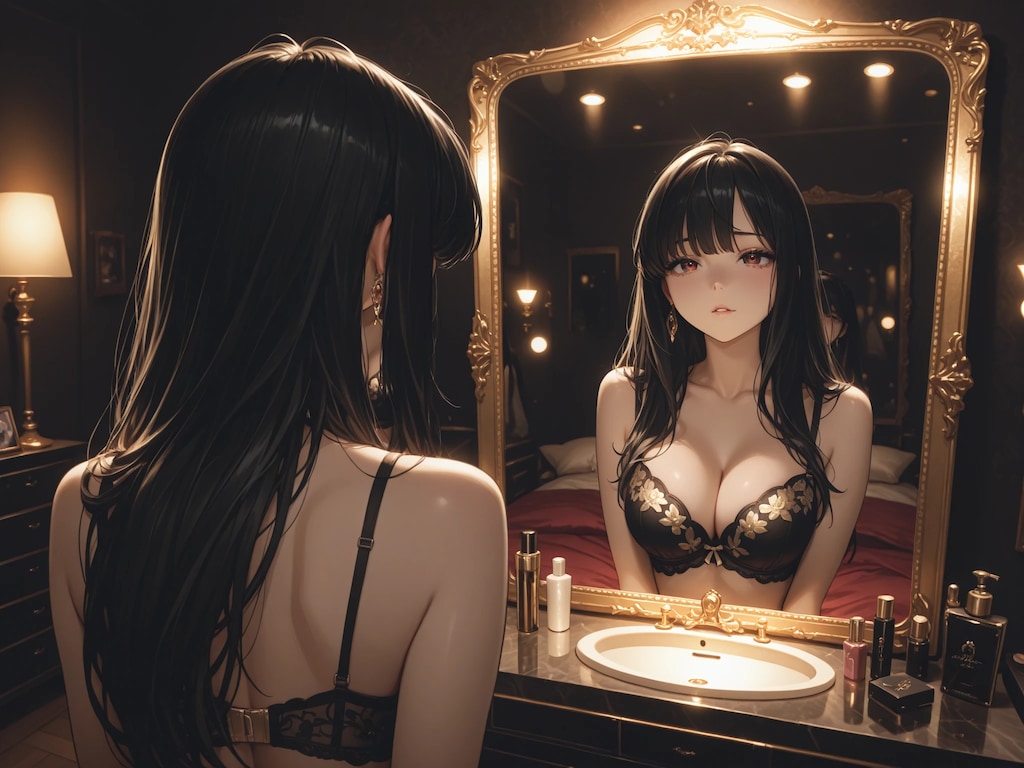 鏡越しの誘惑(黒)