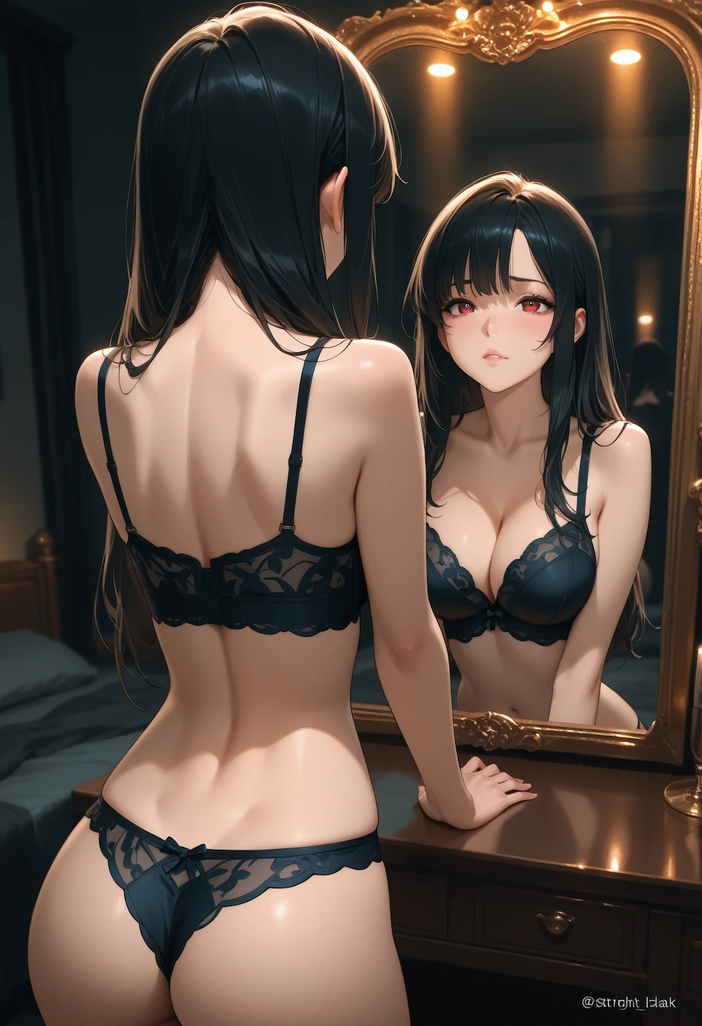 鏡越しの誘惑(黒)