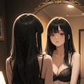 鏡越しの誘惑(黒) 2枚目
