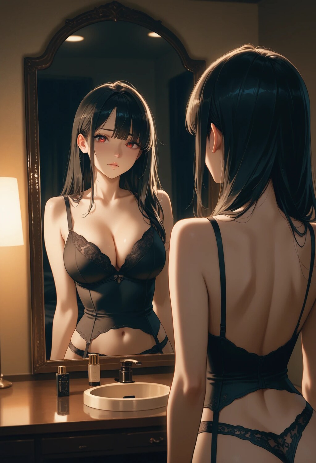 鏡越しの誘惑(黒)