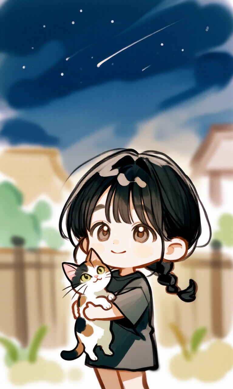 早起きしたら、流れ星が見られた | の人気AIイラスト・グラビア