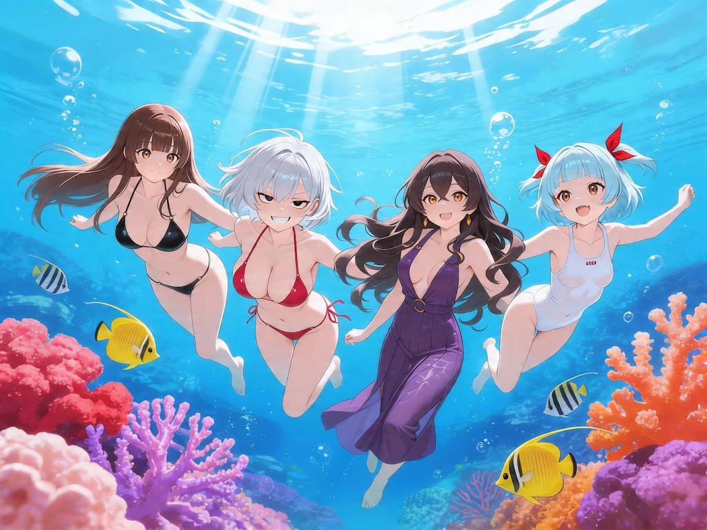 水中詰め合わせ よその子ちゃんＸ(クロス) メグナナ親子とウズリポちゃんと彩翔ちゃん編