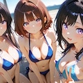 水着の少女達 3枚目