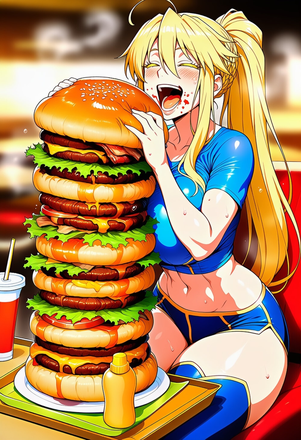 食べるTシャツホットパンツコスプレ人妻