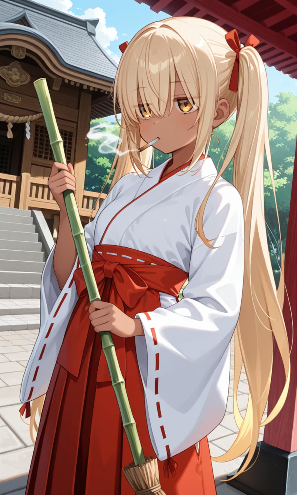 【うちの町】阿黒神社5人の巫女
