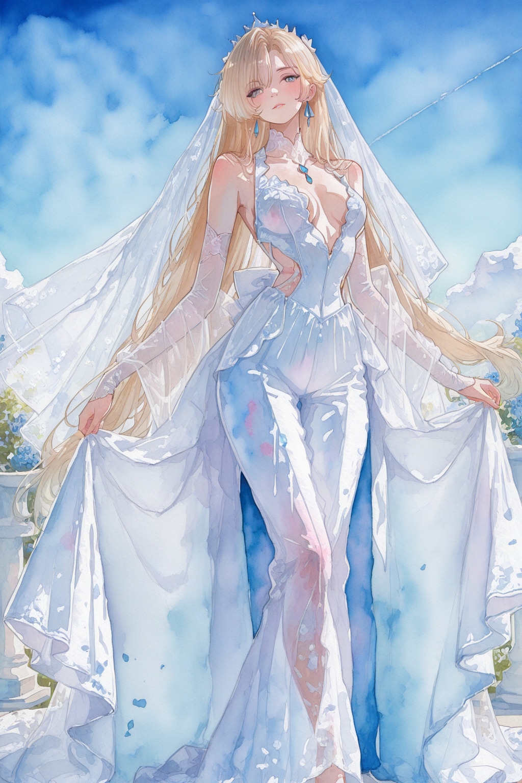 ウェディングドレスのブロンドさん