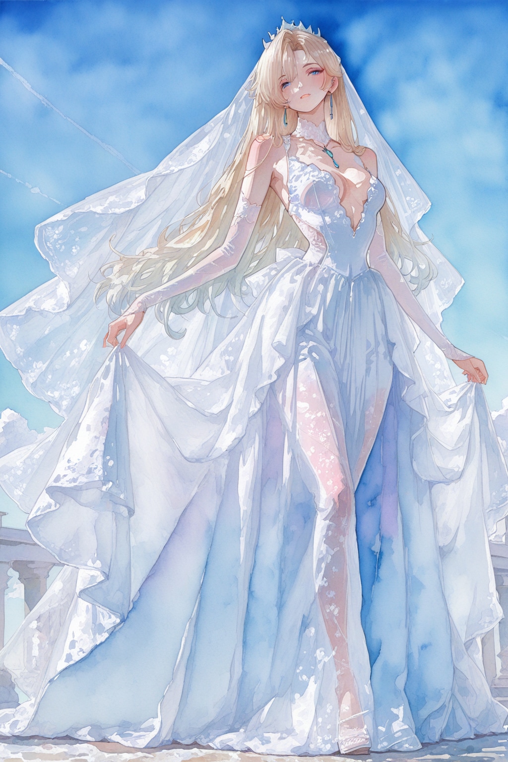 ウェディングドレスのブロンドさん