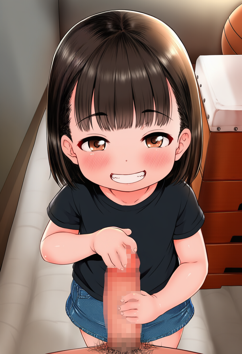 体育倉庫でメスガキに亀頭をいじめられて惨めに射精【ロリ手コキ】