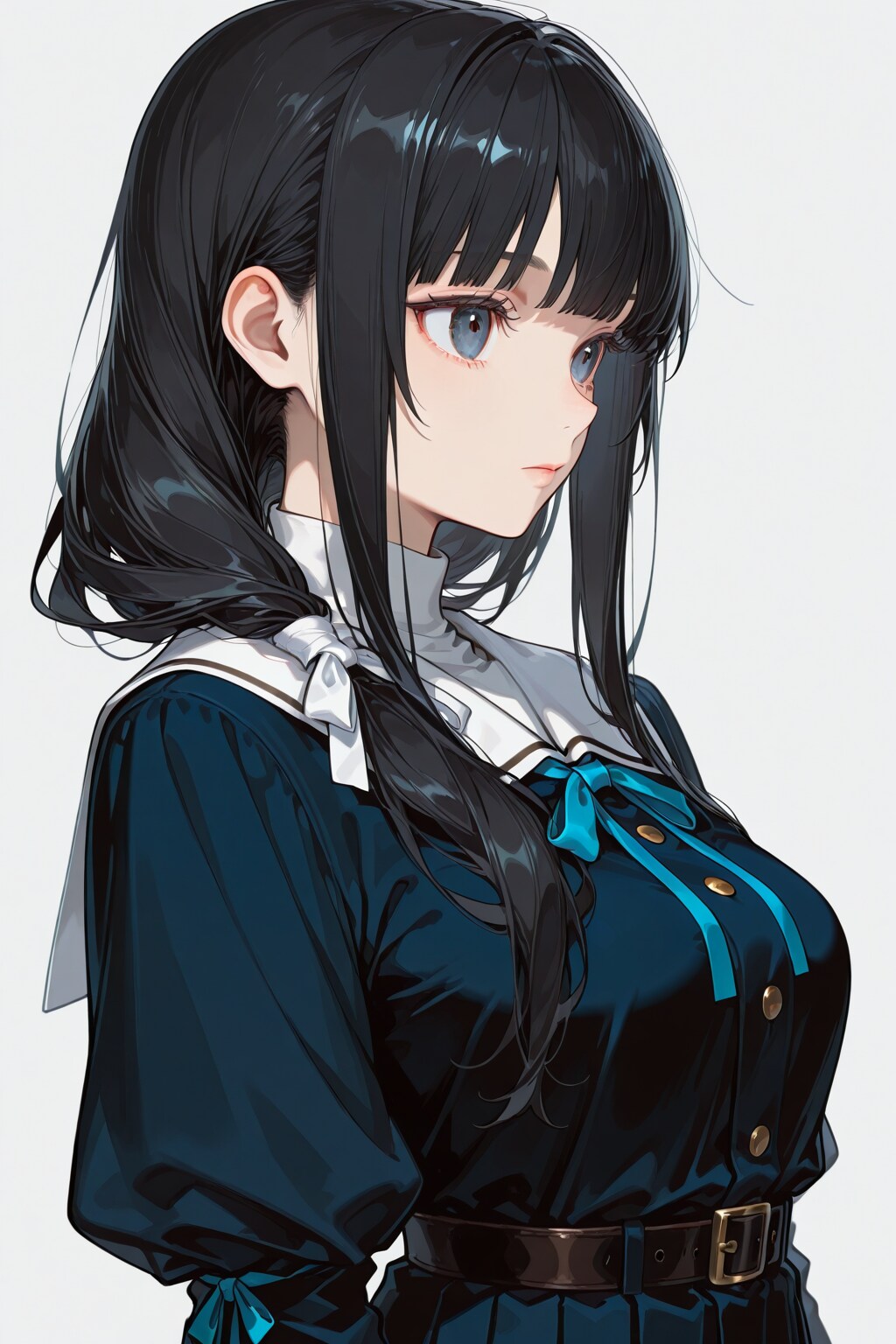 長い黒髪をリボンで結わえた少女