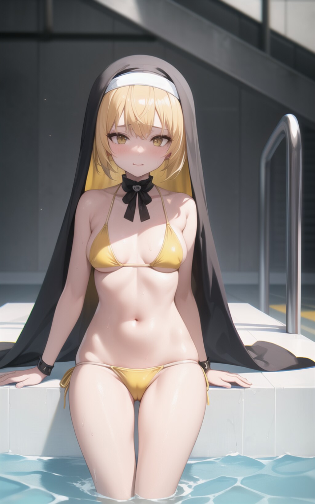 金髪シスターと水着デート