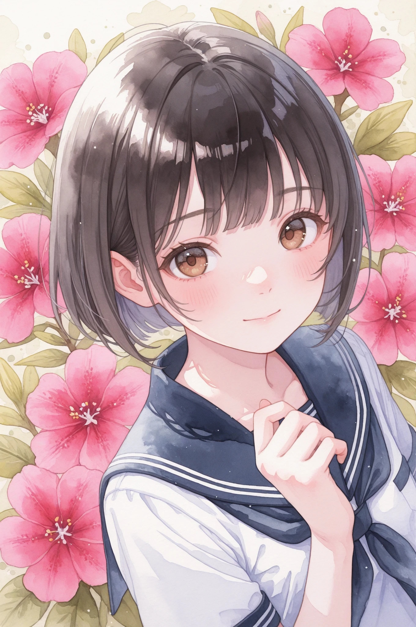 セーラー服とツツジ | の人気AIイラスト・グラビア