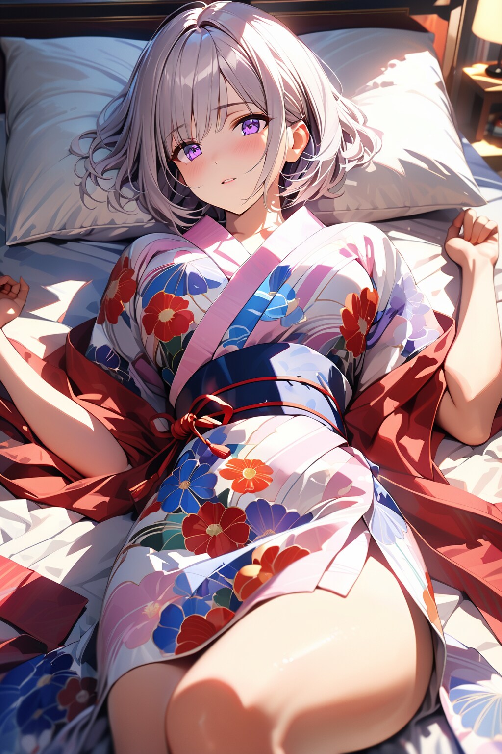 （６５０HQ）銀髪ちゃん浴衣 | の人気AIイラスト・グラビア