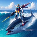 ガンダム、マグロに乗る 2枚目