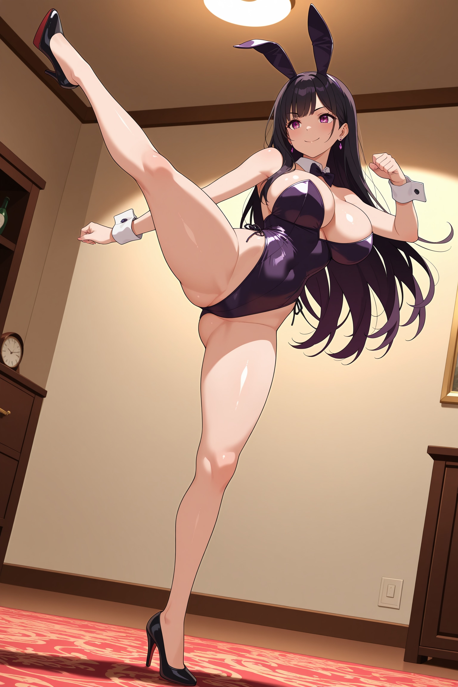 バニーでハイレグキック！