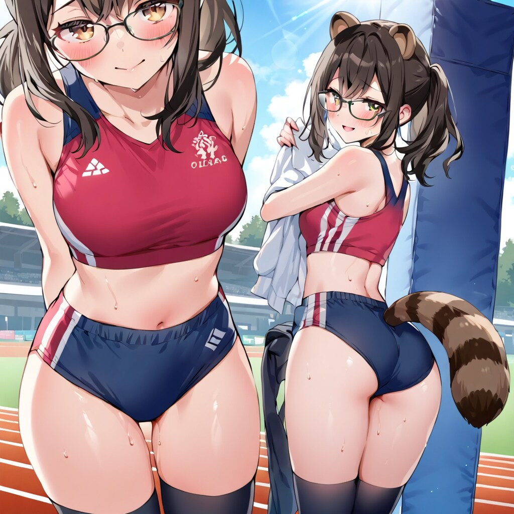 振り向き陸セパ狸耳さん