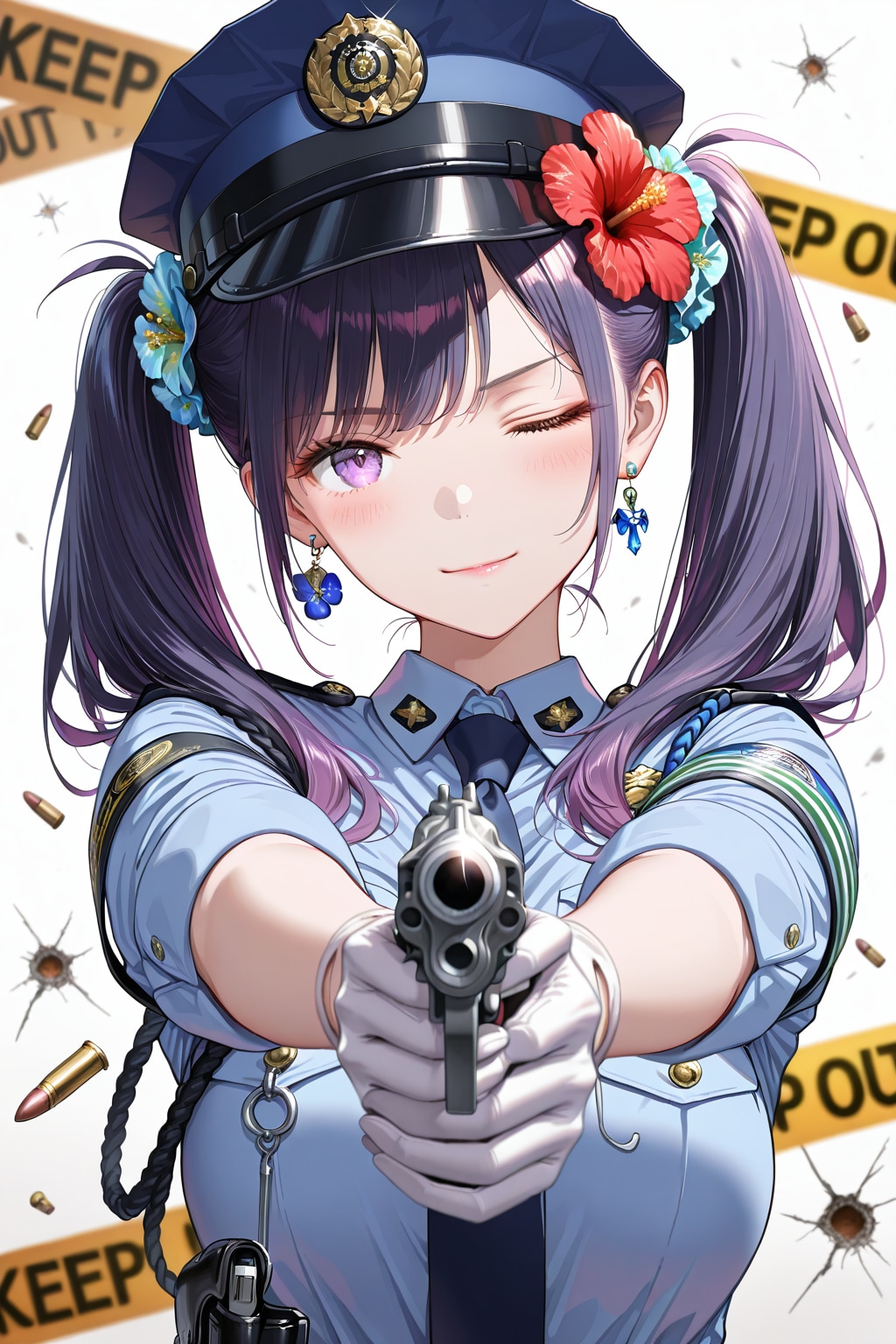 動かないで下さいね❤️変な事しようとしたら発砲するわよ❤️(もちろん設定です❗️www)