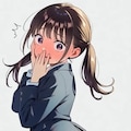 パンツが見えちゃって恥ずかしがっている女の子のイラスト。 3枚目